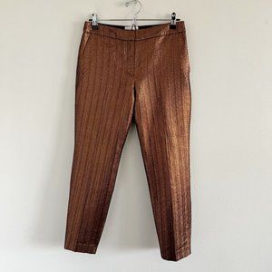 Sezane Metallic Crop Trouser Pants 36